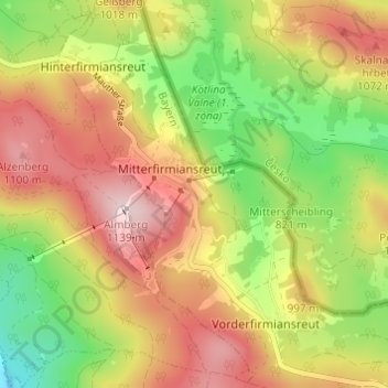 Mapa topográfico Neuhäusl, altitud, relieve