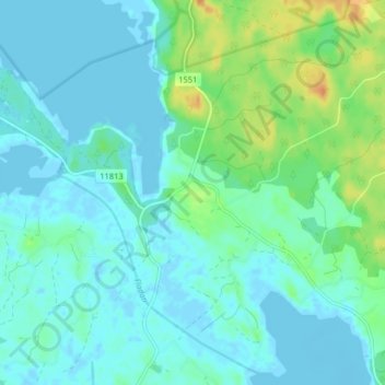 Mapa topográfico Bjurböle, altitud, relieve