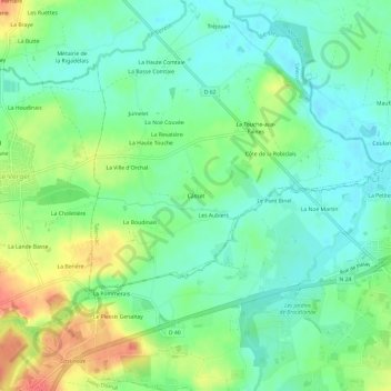 Mapa topográfico Casset, altitud, relieve