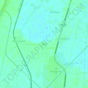 Mapa topográfico Daha, altitud, relieve