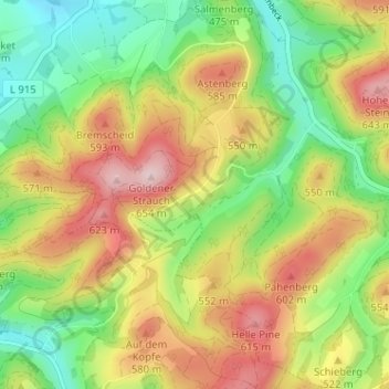 Mapa topográfico Einhaus, altitud, relieve