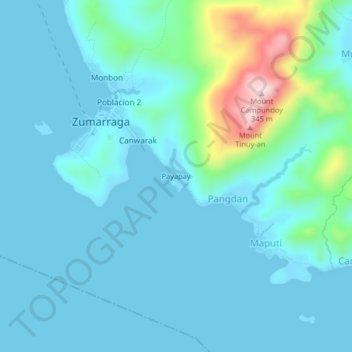 Mapa topográfico Payapay, altitud, relieve