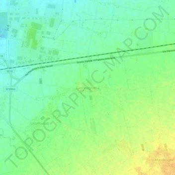 Mapa topográfico Cascinagrossa, altitud, relieve