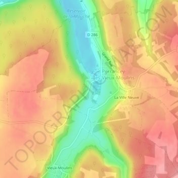 Mapa topográfico Le Champ Métret, altitud, relieve