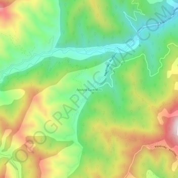 Mapa topográfico Loutra Smokovou, altitud, relieve