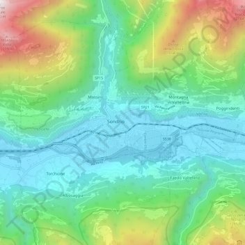 Mapa topográfico Sünders, altitud, relieve