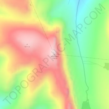 Mapa topográfico Sagtindan, altitud, relieve