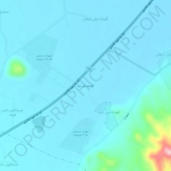 Mapa topográfico Guyj Ali Tappeh, altitud, relieve