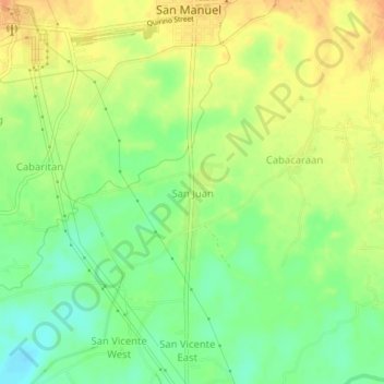 Mapa topográfico San Juan, altitud, relieve