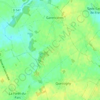 Mapa topográfico Le Buisson Crosson, altitud, relieve