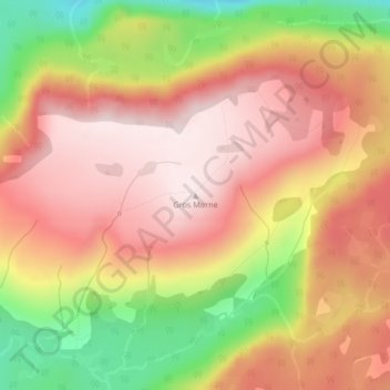 Mapa topográfico Gros Morne, altitud, relieve