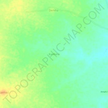 Mapa topográfico Kanhera, altitud, relieve
