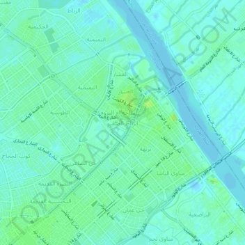 Mapa topográfico Ar Ribat as Saghir, altitud, relieve