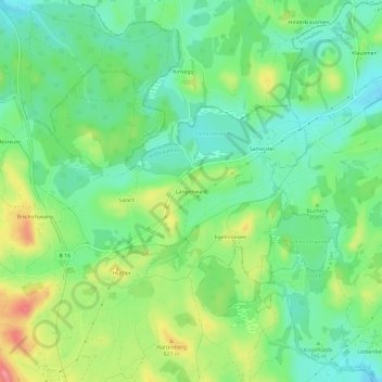 Mapa topográfico Langenwald, altitud, relieve