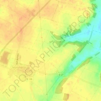 Mapa topográfico Les Beauges, altitud, relieve