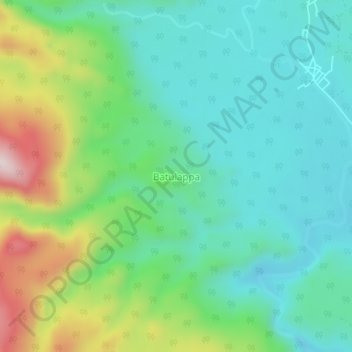 Mapa topográfico Batulappa, altitud, relieve