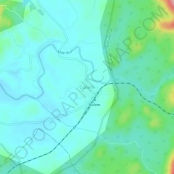 Mapa topográfico Collem, altitud, relieve