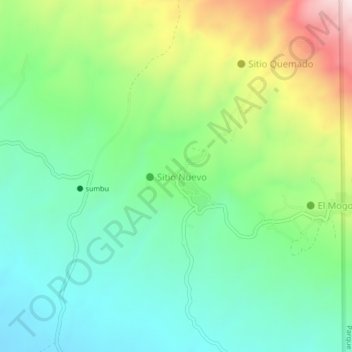 Mapa topográfico ⚫️ Sitio Nuevo, altitud, relieve