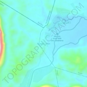 Mapa topográfico Nuevo León, altitud, relieve