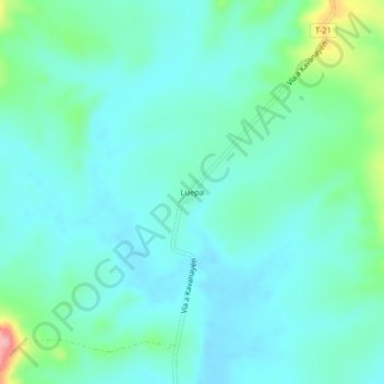 Mapa topográfico Luepa, altitud, relieve