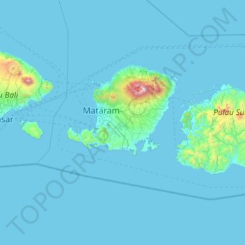 Mapa topográfico Kota Subulussalam, altitud, relieve