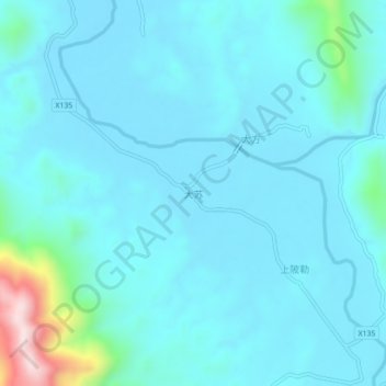Mapa topográfico Dasu, altitud, relieve