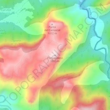 Mapa topográfico Peñagalera, altitud, relieve