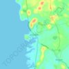 Mapa topográfico Kircubbin, altitud, relieve