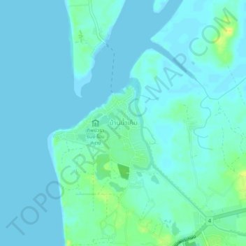 Mapa topográfico Ban Nam Khem, altitud, relieve