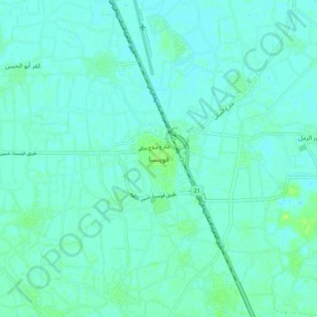 Mapa topográfico Quwaysina, altitud, relieve