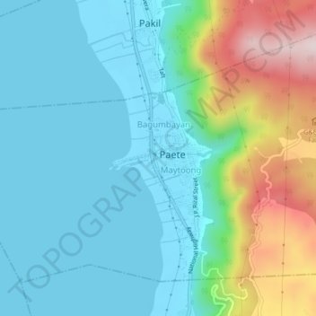 Mapa topográfico Ibaba del Sur, altitud, relieve