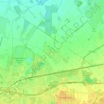Mapa topográfico Dornach, altitud, relieve