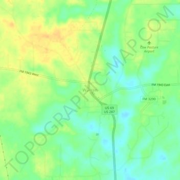 Mapa topográfico Warren, altitud, relieve