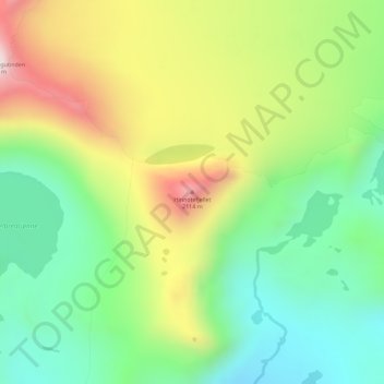 Mapa topográfico Hinnotefjellet, altitud, relieve