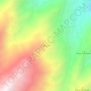 Mapa topográfico Panura, altitud, relieve