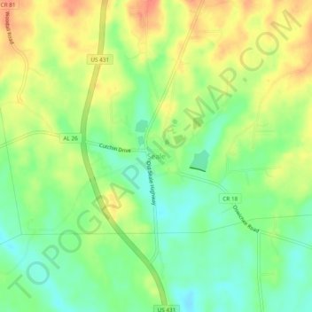 Mapa topográfico Seale, altitud, relieve