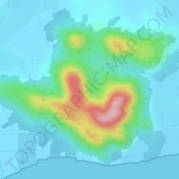 Mapa topográfico Gunung Kijang, altitud, relieve
