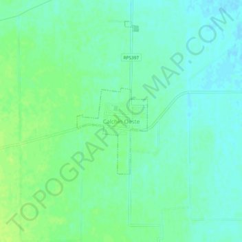 Mapa topográfico Calchín Oeste, altitud, relieve