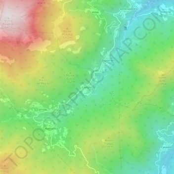 Mapa topográfico Liveglia, altitud, relieve