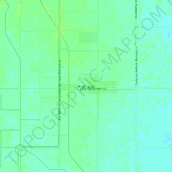 Mapa topográfico Anáhuac, altitud, relieve