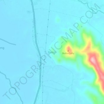 Mapa topográfico Bungi, altitud, relieve