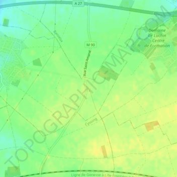 Mapa topográfico Carrefour de l’Arbre, altitud, relieve
