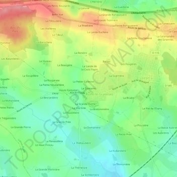 Mapa topográfico Le Domaine, altitud, relieve