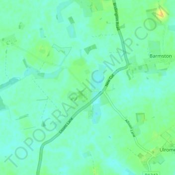 Mapa topográfico Lissett, altitud, relieve