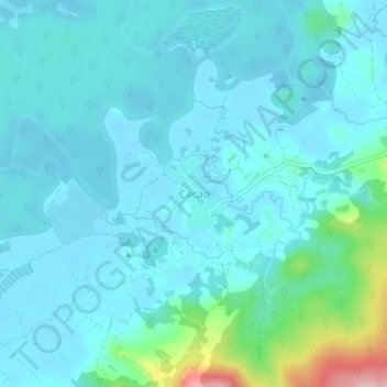 Mapa topográfico Cacao, altitud, relieve