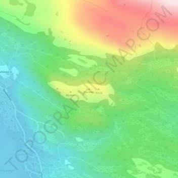 Mapa topográfico Kamben, altitud, relieve