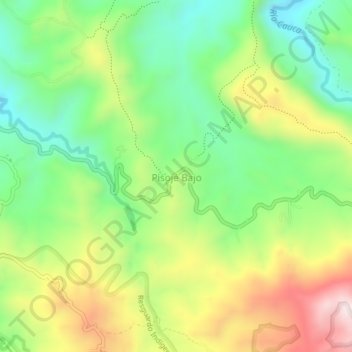 Mapa topográfico Pisojé Bajo, altitud, relieve