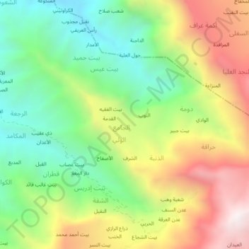Mapa topográfico Samhah, altitud, relieve