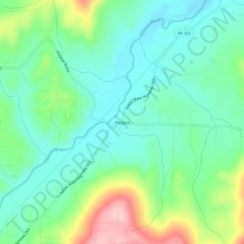 Mapa topográfico Hogeye, altitud, relieve