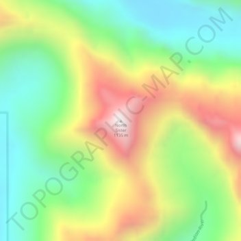 Mapa topográfico North Sister, altitud, relieve